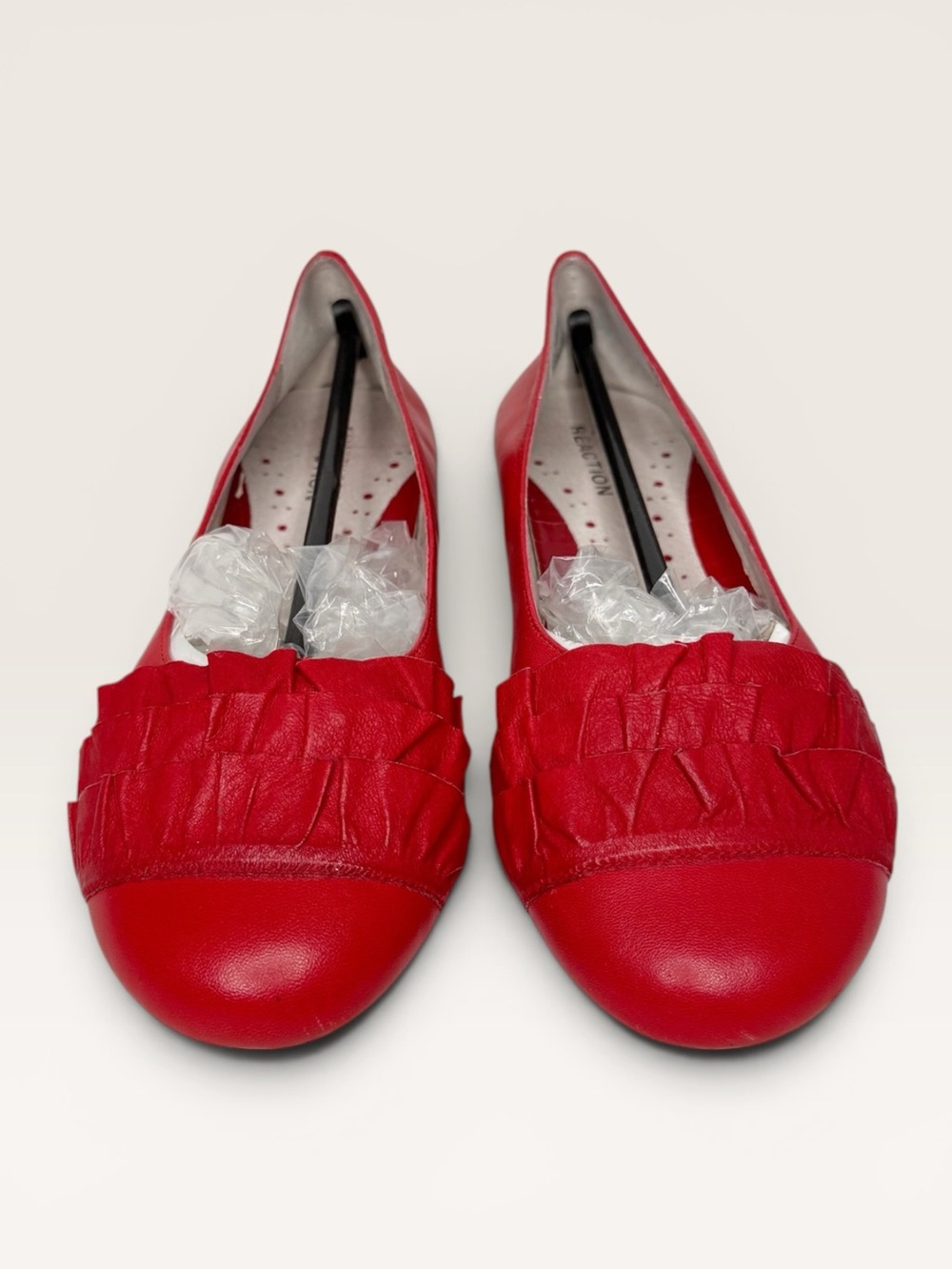 Kenneth Cole Pleated Red Leather Flat NWOB Size 6.5